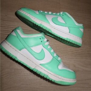 Women’s Nike Dunks in Green and White